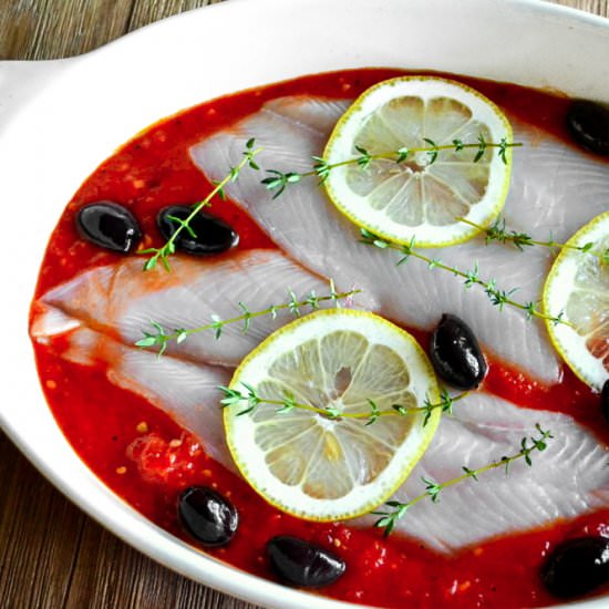 Baked Sole in Fresh Tomato Sauce
