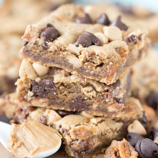 Triple Peanut Butter Cookie Bars