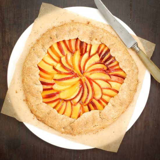 Double Walnut Nectarine Galette