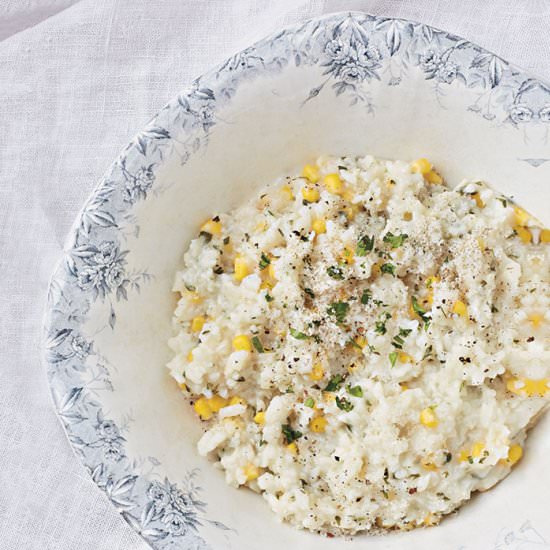 Slow Cooker Fresh Corn Risotto