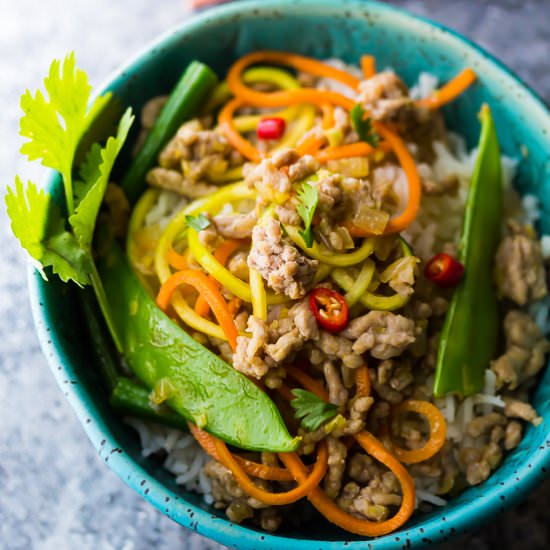 Thai Ground Pork Stirfry