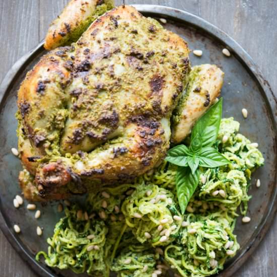 Fennel Pesto Chicken & Zucchini Spaghetti