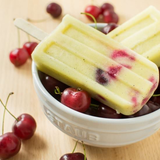 Vanilla Bean and Sour Cherry Pops