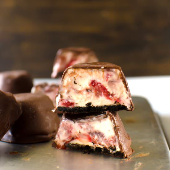 Frozen Strawberry Cheesecake Bites