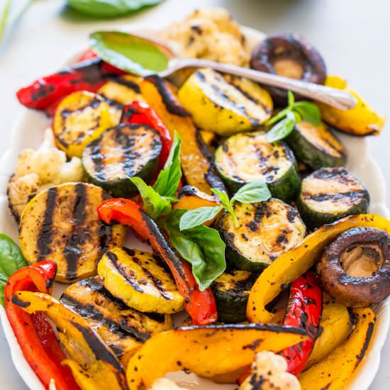 Grilled Veggies w/ Basil Vinaigrete
