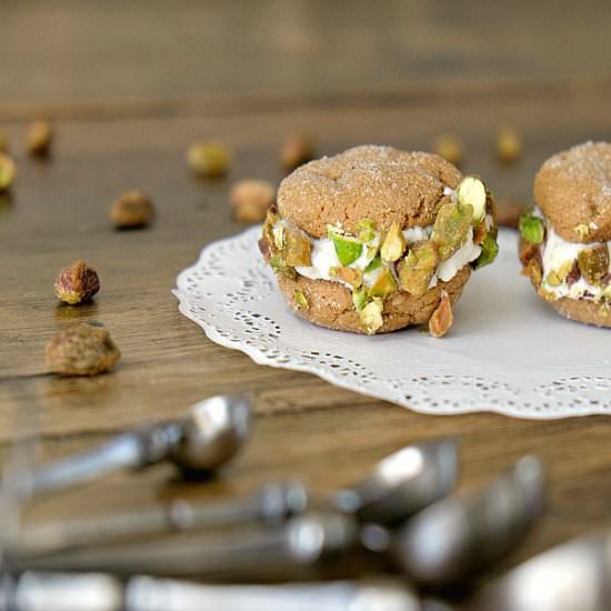 Pear Ginger Ice Cream Sandwiches