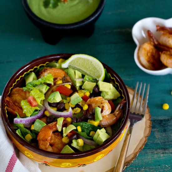 Mexican Salad with Grilled Shrimp