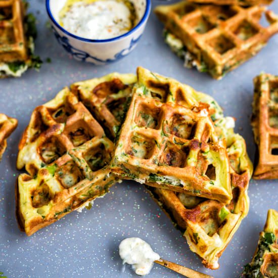Spinach, Potato and Feta Waffle