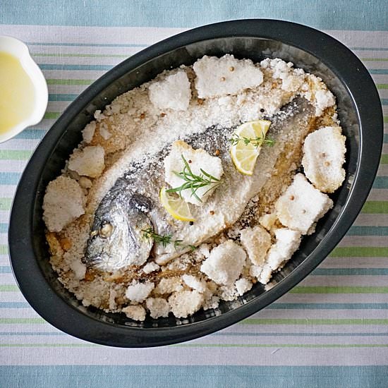 Gilt-head bream in salt crust