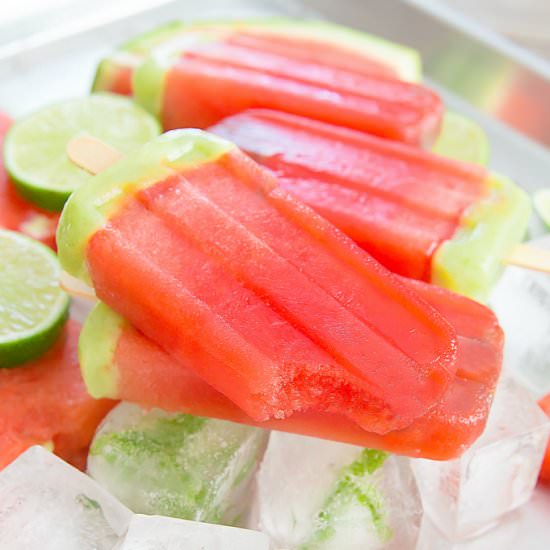 Watermelon Lime Ice Pops