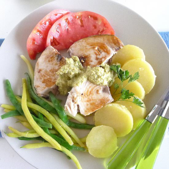 Pan-Grilled Tuna with Olive Sauce