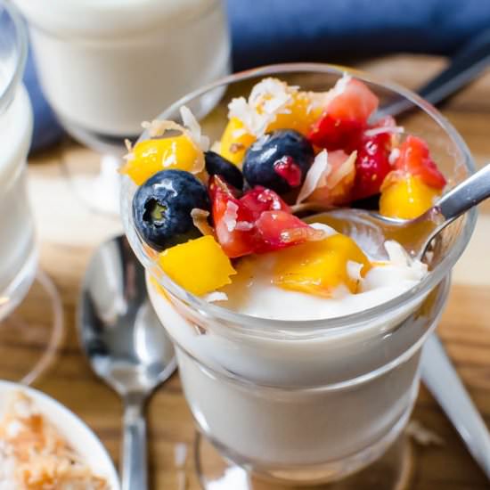 Tropical Coconut Rum Pudding
