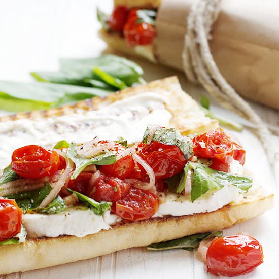 Blistered Tomato Caprese Sandwich