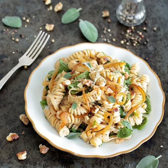Spinach and Caramelzied Onion Pasta