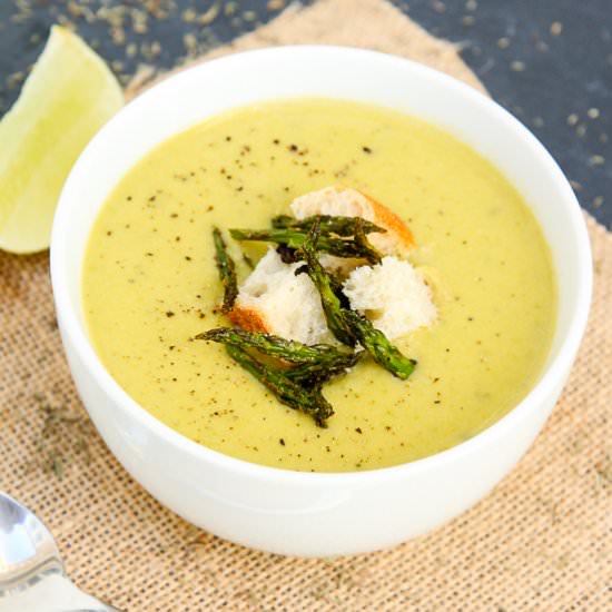 Creamy Roasted Asparagus Soup