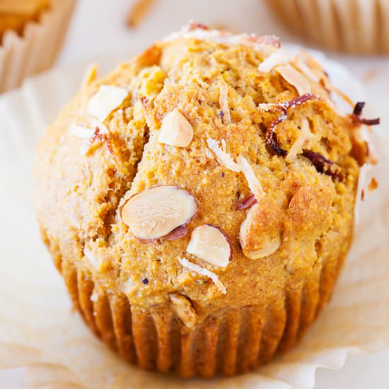Coconut Almond Sourdough Muffins