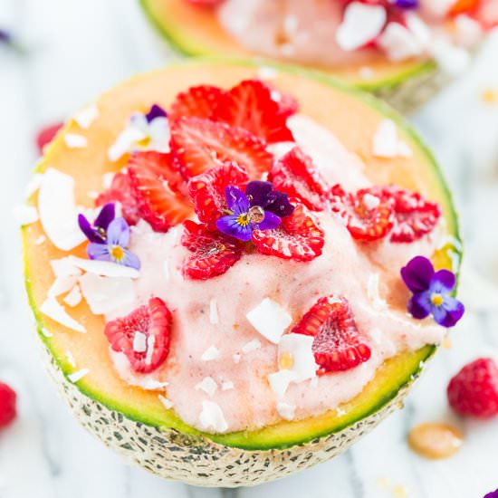 Cantaloupe Nice Cream Bowls
