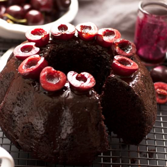 Cherry Chocolate Bundt Cake