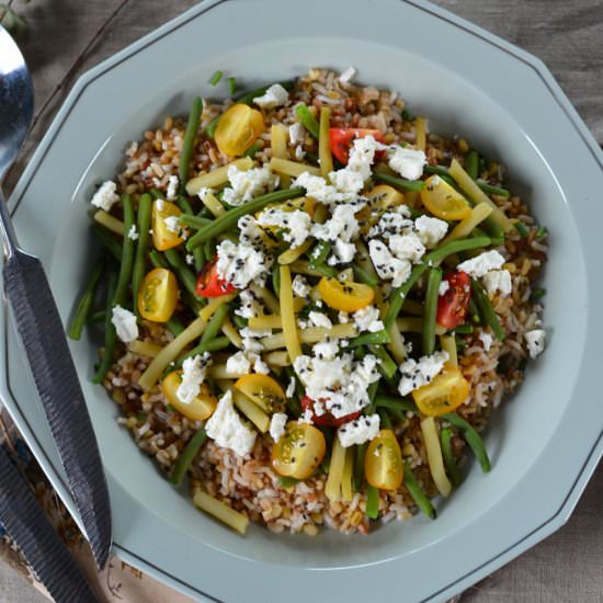 Green Beans Salad with Feta, Tomato