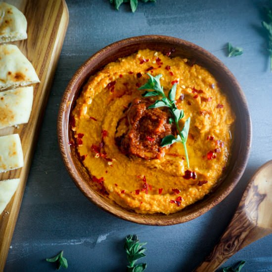 Sun-Dried Tomato Hummus with Feta