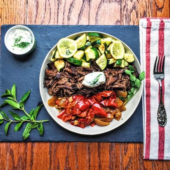 Greek Pot Roast with Tzatziki