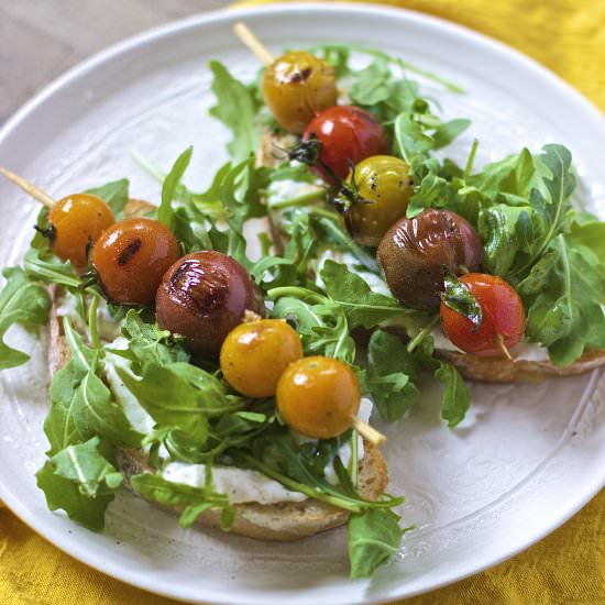 Burrata & Roasted Tomato Crostini