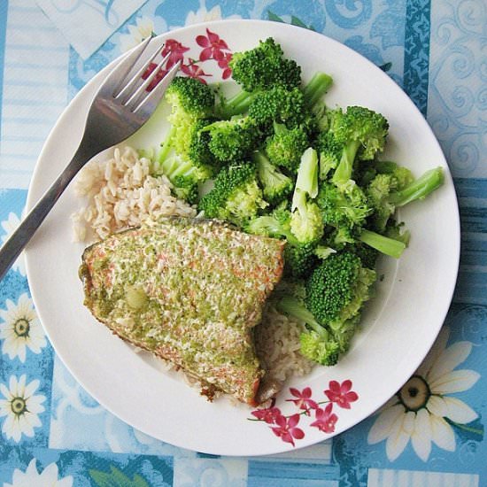 Oven-Roasted Pesto Salmon