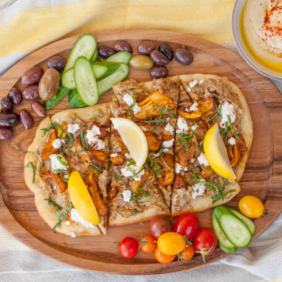 Flatbread with Shawarma & Eggplant