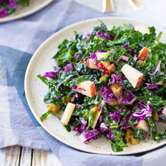Kale Salad with Apples and Raisins