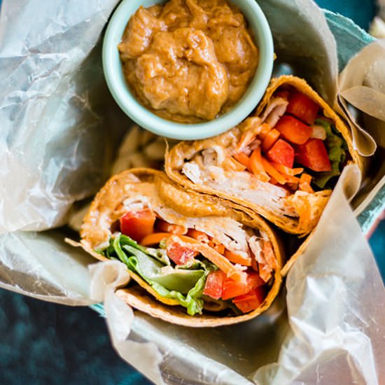 Thai Peanut Turkey Wrap