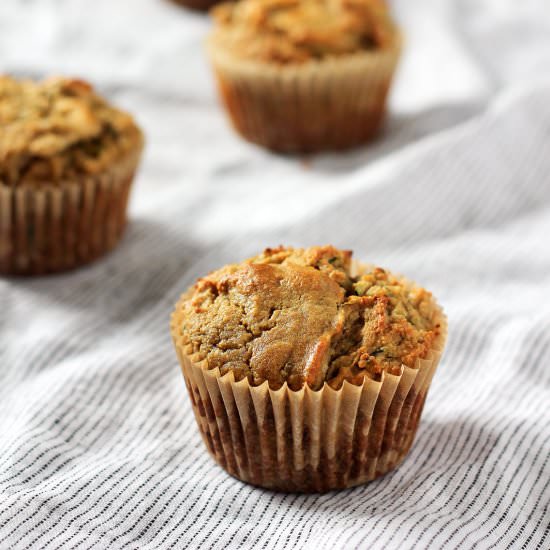 Paleo Banana Zucchini Muffins