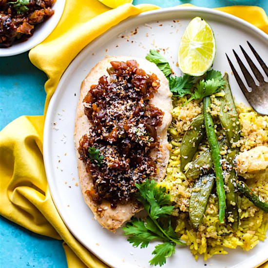 Coconut Chicken with Mango Chutney