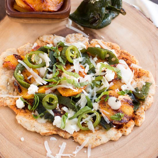 Grilled Peach and Poblano Pizza