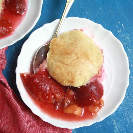 Peach and Plum Cobbler