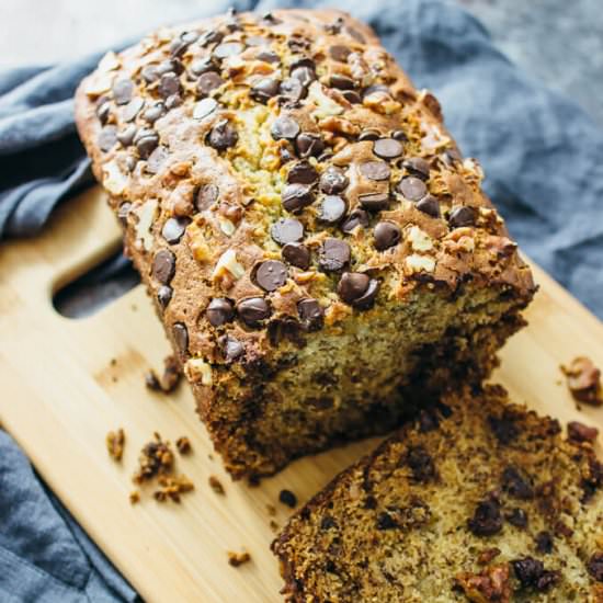 Banana bread with chocolate chips