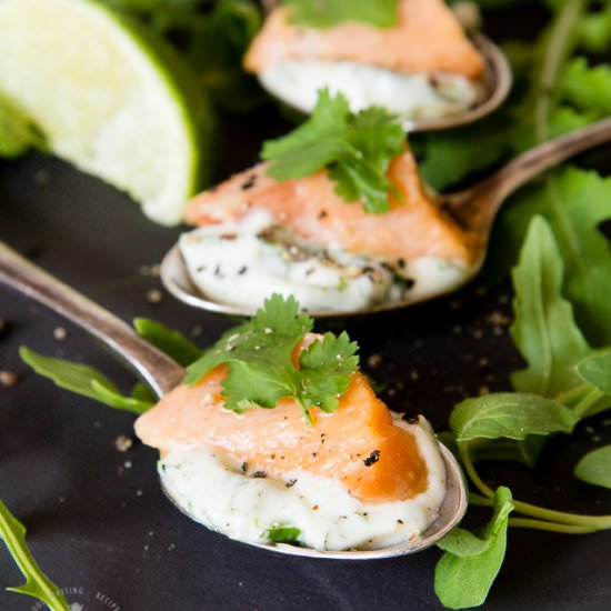 Salmon Ceviche Canapes