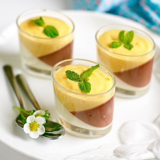 Tricolor panna cotta