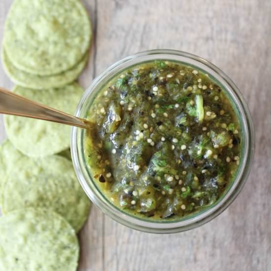 Roasted tomatillo salsa.