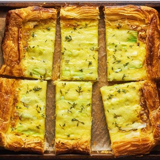 Easy leek and gruyère tart