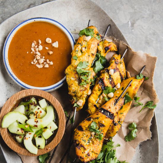 Chicken Satay with Peanut Sauce