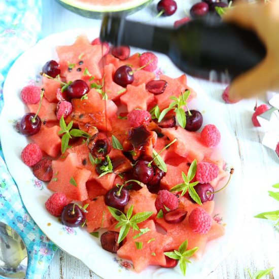 Cherry, Raspberry and Watermelon Salad