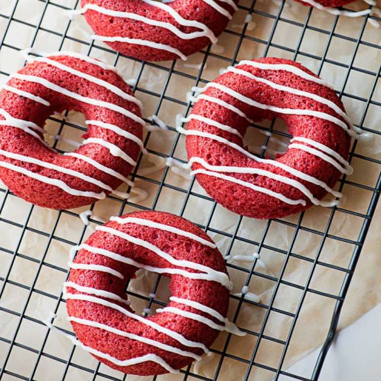 Baked Red Velvet Donuts