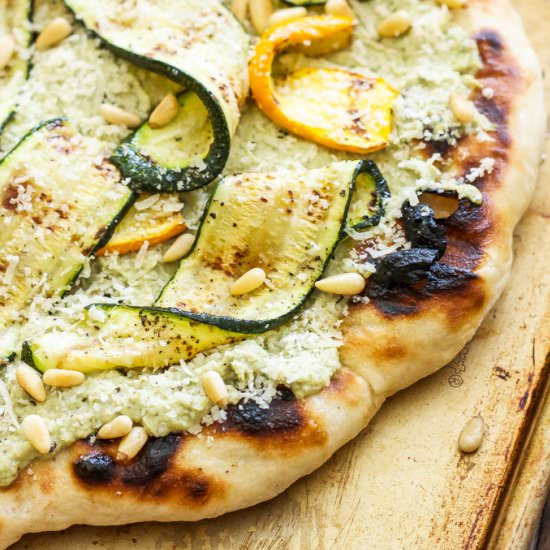 Grilled Zucchini Ricotta Pizza