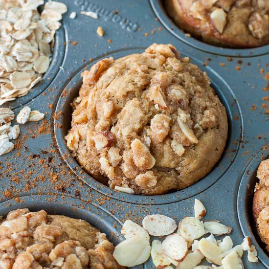 Streusel Banana Almond Muffins