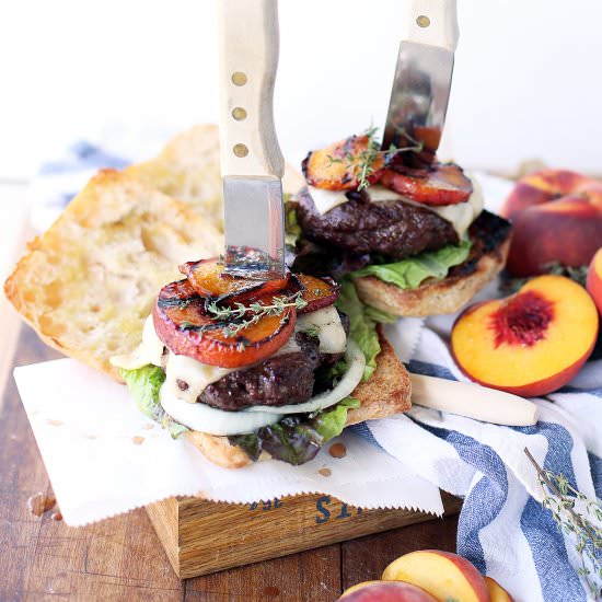 Peach Bourbon Burgers