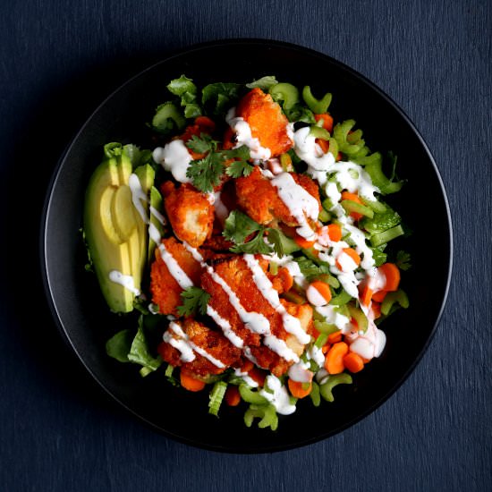 Crispy Buffalo Cauliflower Salad