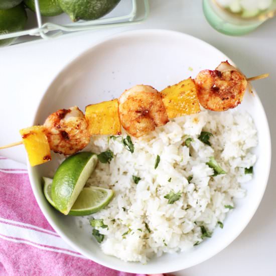 Butter-basted Shrimp and Pineapple