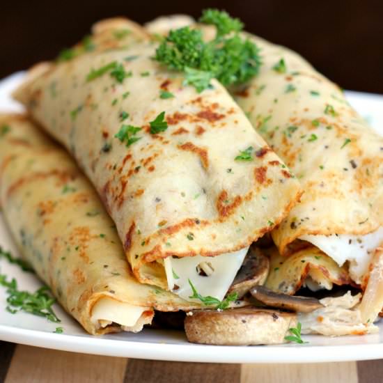 Turkey and Swiss Savory Crepes