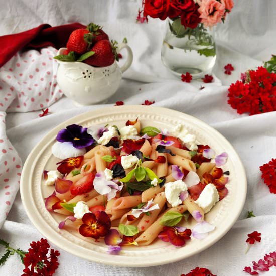 Strawberry Basil Ricotta Pasta