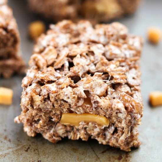 Caramel-Stuffed Cereal Treats